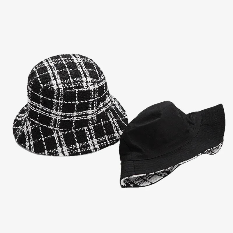 Black and White Checkered Bucket Hat 1