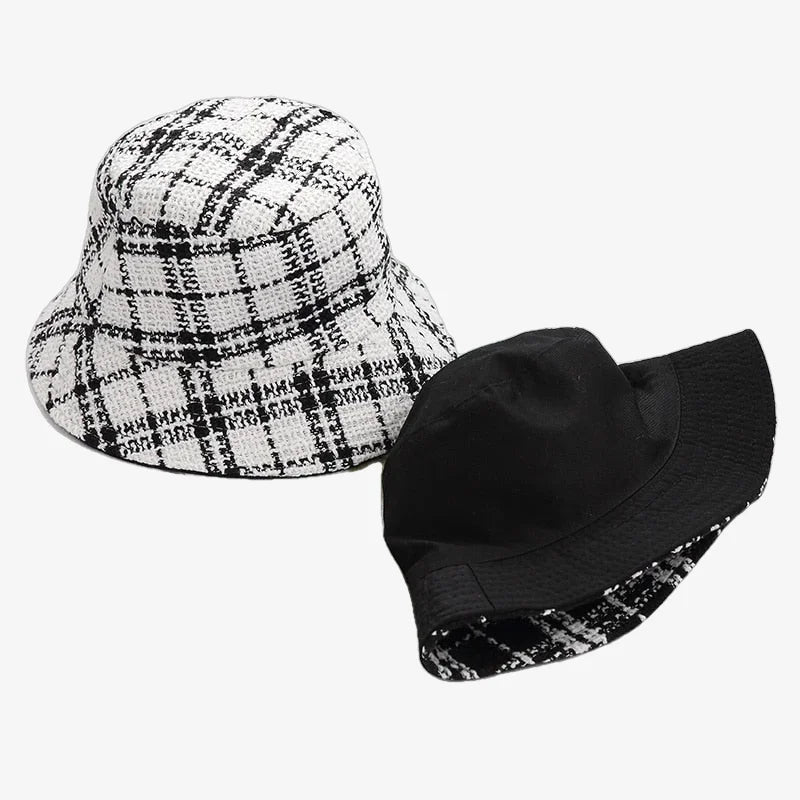 Black and White Checkered Bucket Hat 2