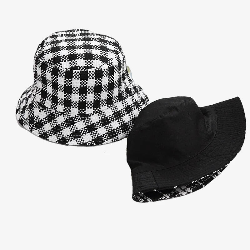 Black and White Checkered Bucket Hat 3