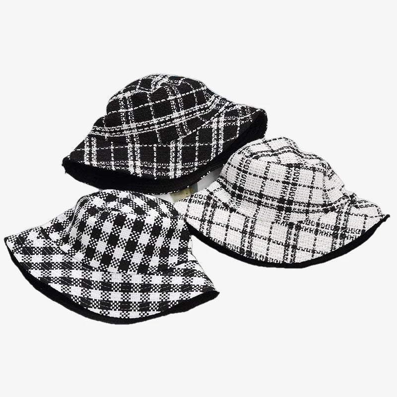 Black and White Checkered Bucket Hat