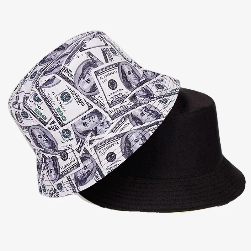 Bucket Hat Black and White Dollar