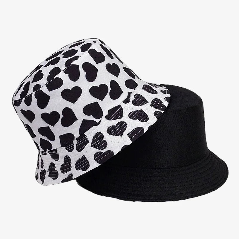 Bucket Hat Black and White Love