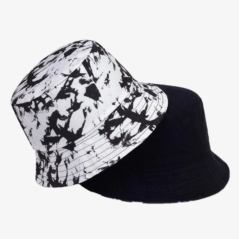 Bucket Hat Black and White Marble