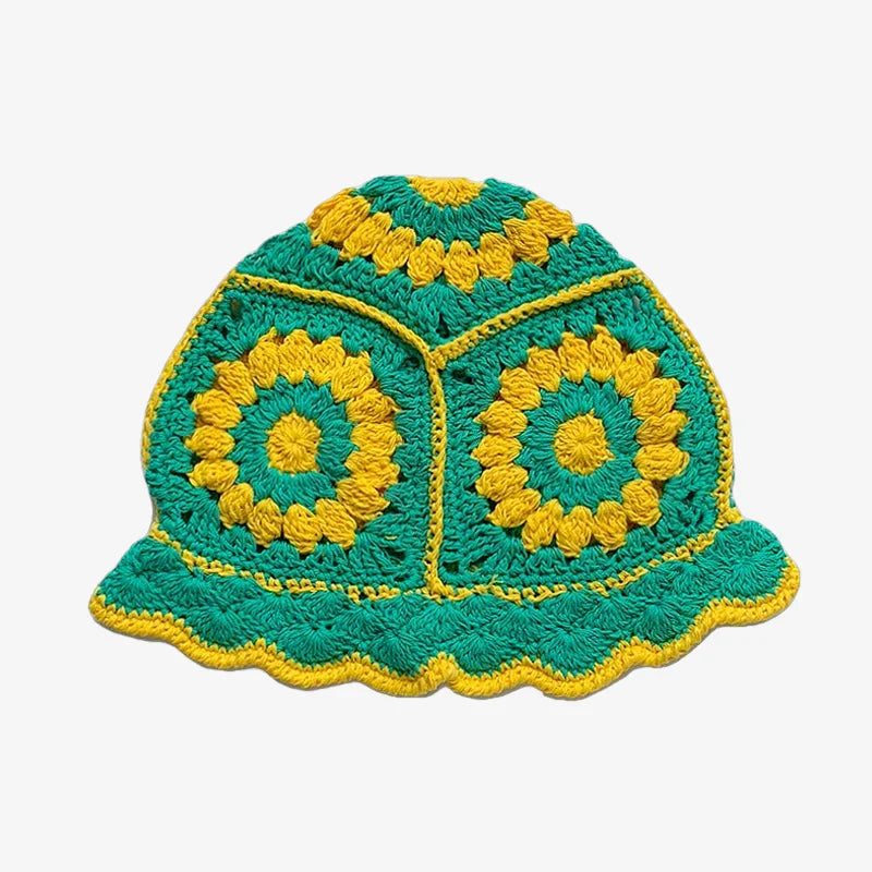 Bucket Hat Crochet Green