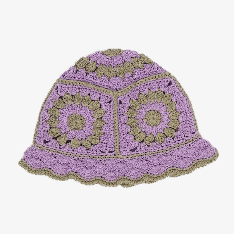 Bucket Hat Crochet Purple