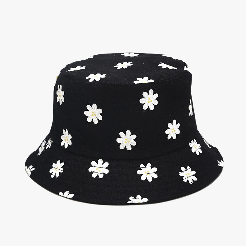 Bucket Hat Floral Black