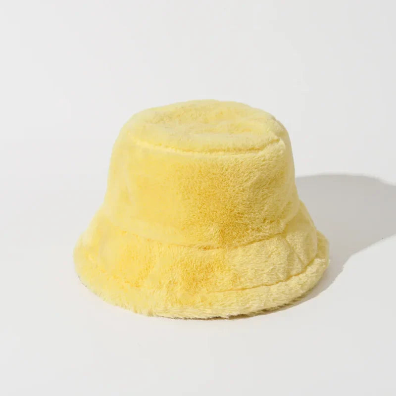 Bucket Hat Fuzzy Yellow