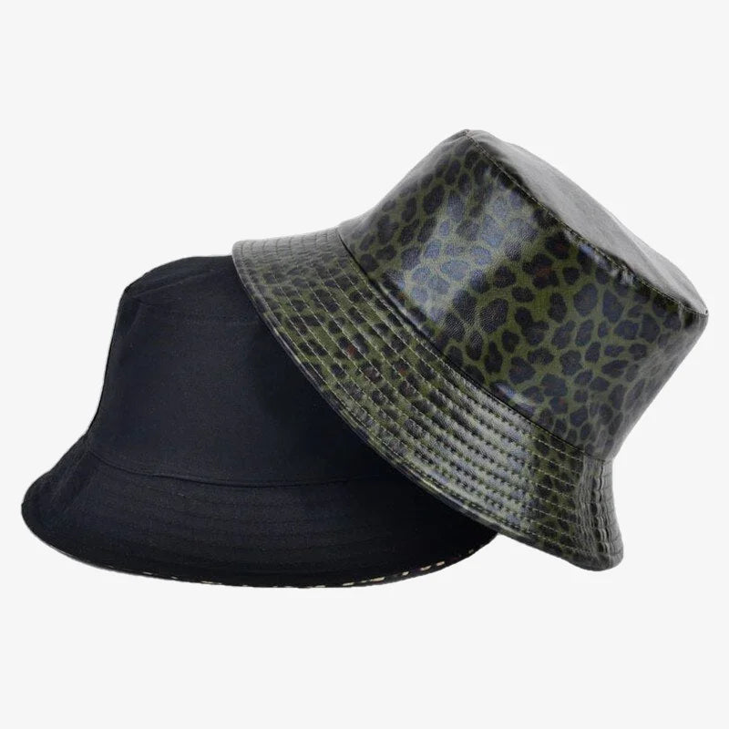 Bucket Hat Leopard Khaki green