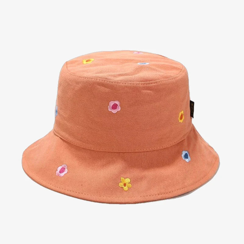 Bucket Hat Small Flowers Orange