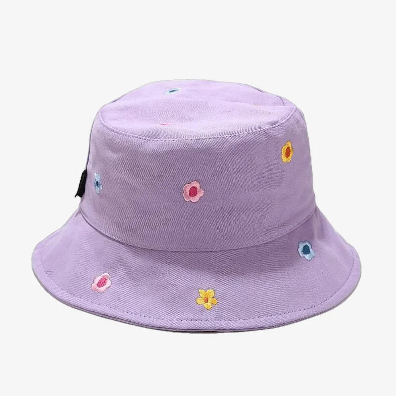 Bucket Hat Small Flowers Purple