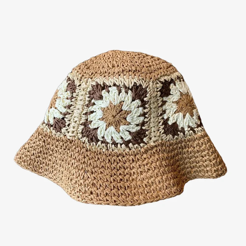 Bucket Hat Straw Brown