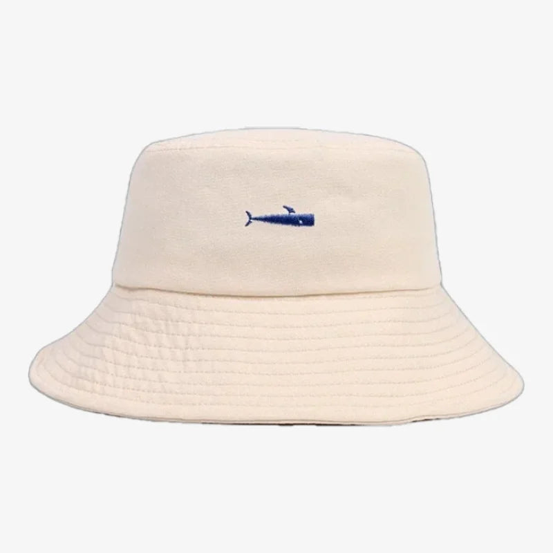 Bucket Hat With Fish Beige