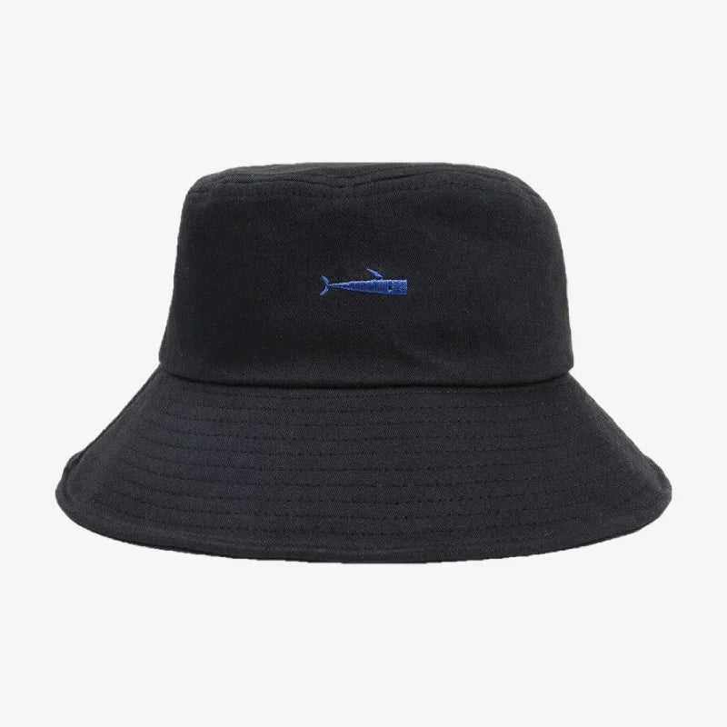 Bucket Hat With Fish Black