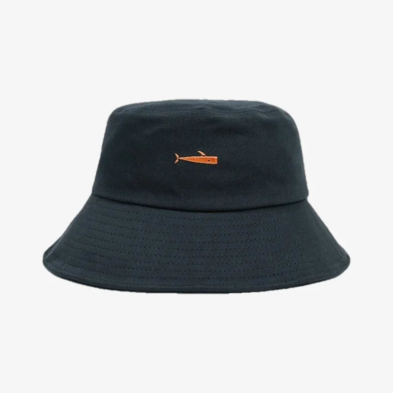 Bucket Hat With Fish Navy