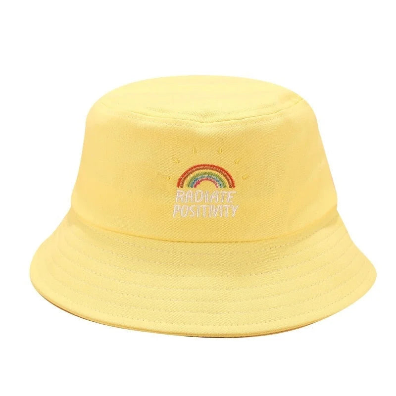 Bucket Hat With Rainbow Yellow