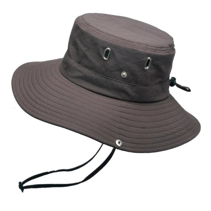 Bucket Hat With String Mens Brown