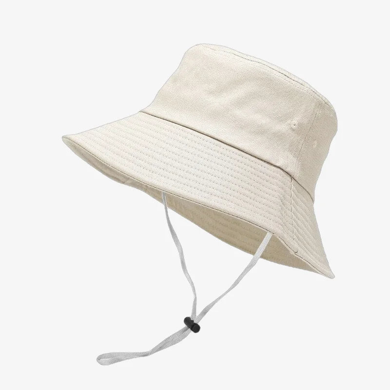 Bucket Hat With Strings Beige