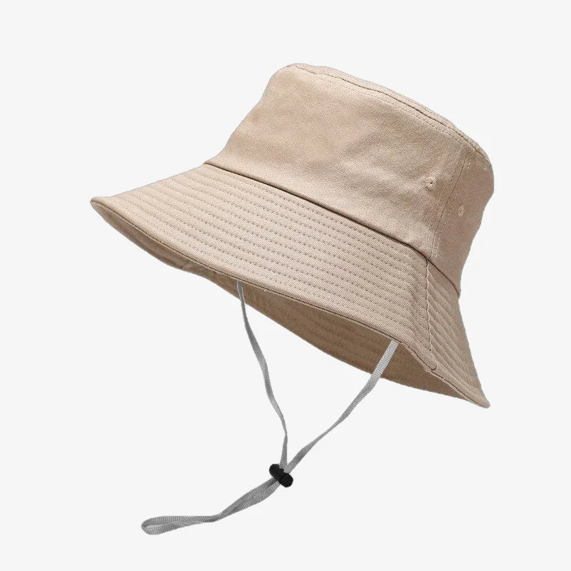 Bucket Hat With Strings Camel
