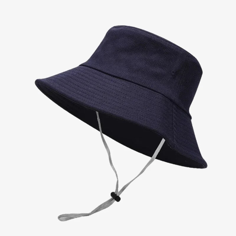 Bucket Hat With Strings Navy