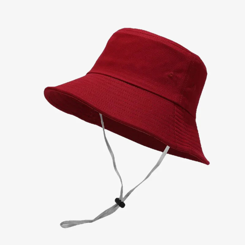 Bucket Hat With Strings Red