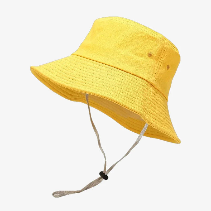 Bucket Hat With Strings Yellow