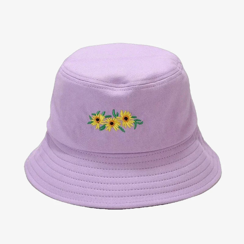Flower Bucket Hat Purple