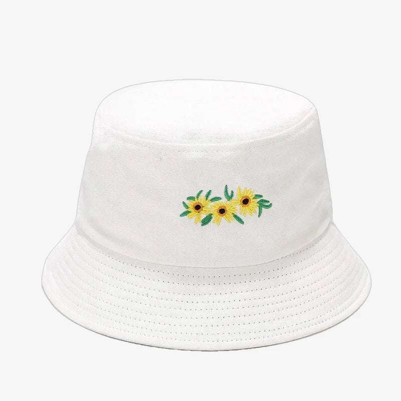 Flower Bucket Hat White
