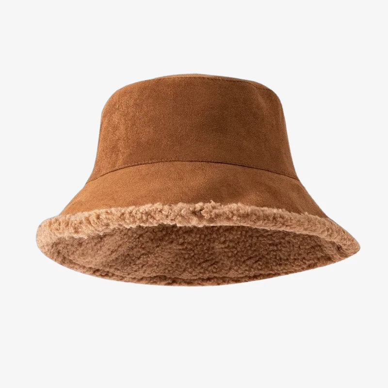Fur Bucket Hats Brown