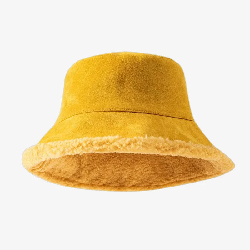 Fur Bucket Hats Yellow