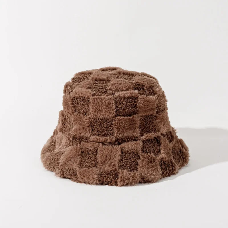Fuzzy Bucket Hats Brown