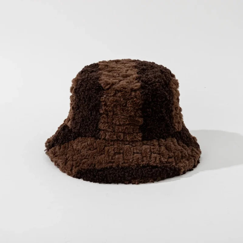 Fuzzy Bucket Hats Dark brown