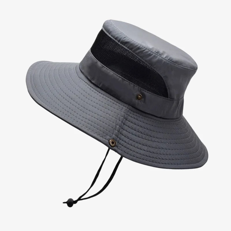 Mens Bucket Hat With String Grey