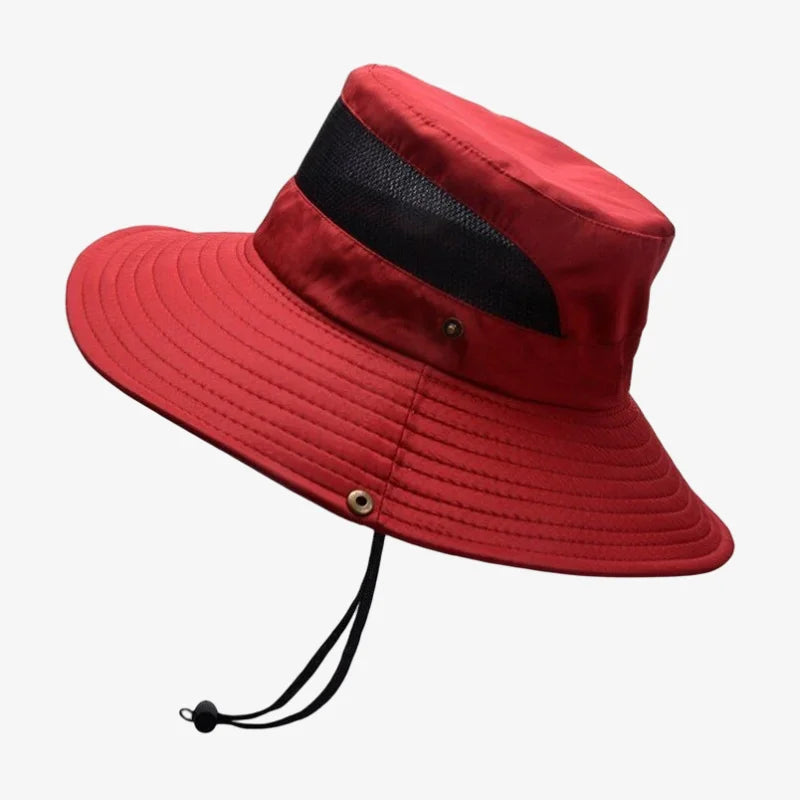 Mens Bucket Hat With String Red