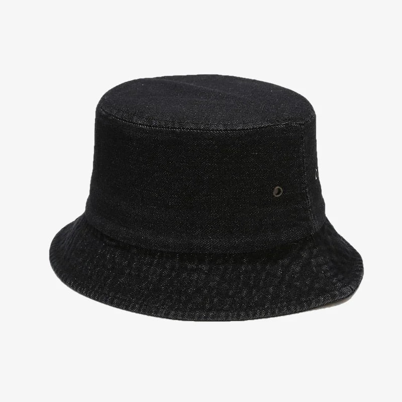 Mens Denim Bucket Hat Black