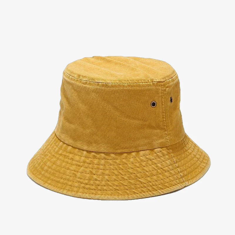 Mens Denim Bucket Hat Yellow