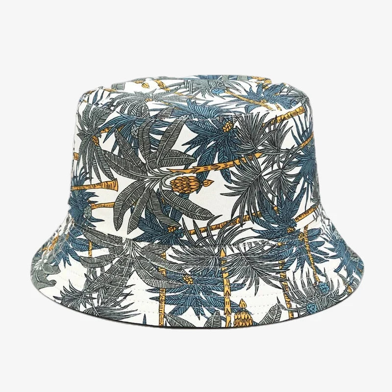 Palm Tree Bucket Hat White