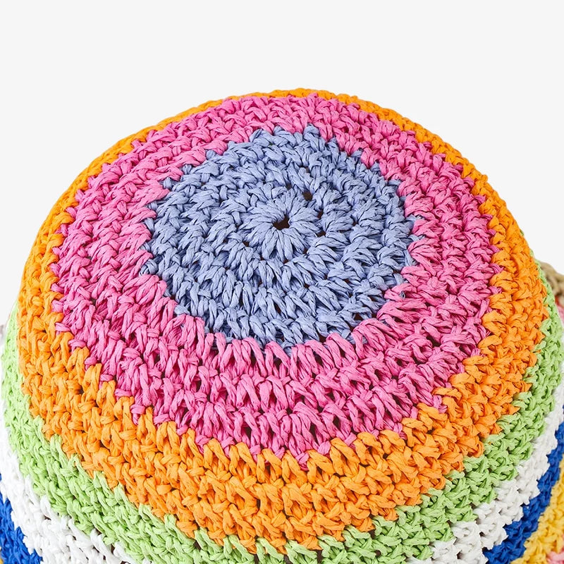 Rainbow Crochet Bucket Hat